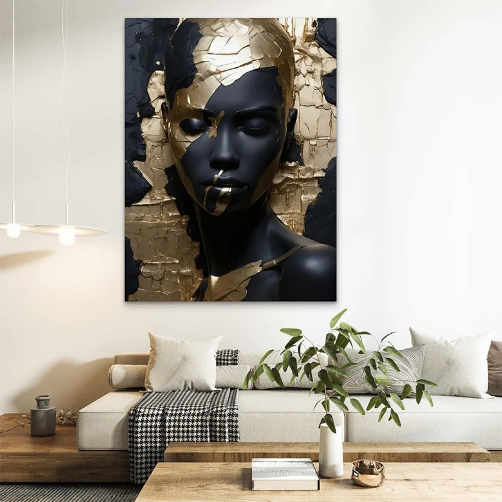 Tableau Femme Reine d’Or et d’Ombre Tableau Femme