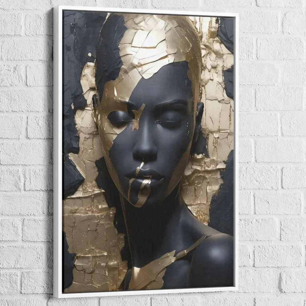 Visuel artistique tableau Reine d’Or et d’Ombre disponible chez Montableaudeco