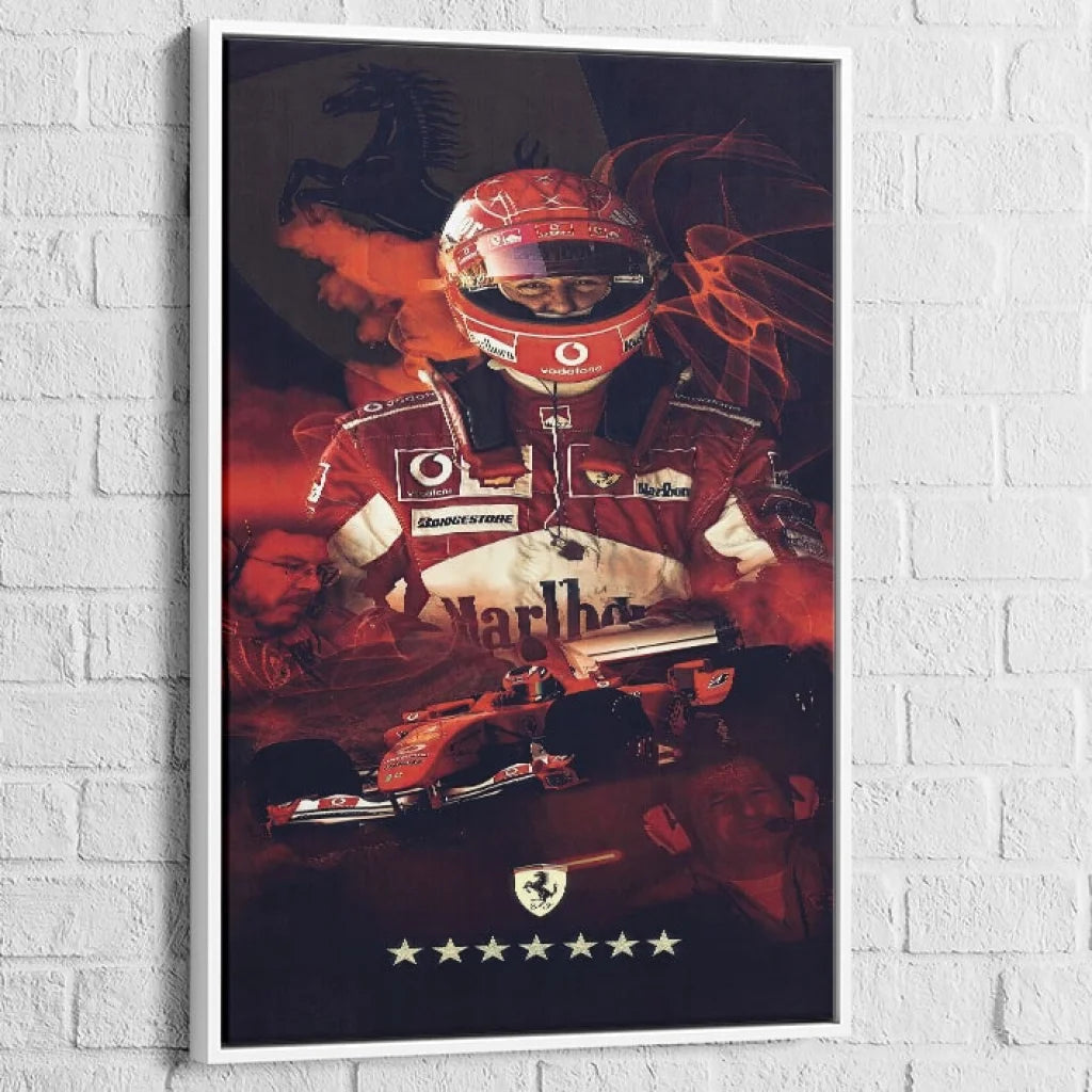 Tableau Ferrari et Schumacher Symbiose de Vitesse 5