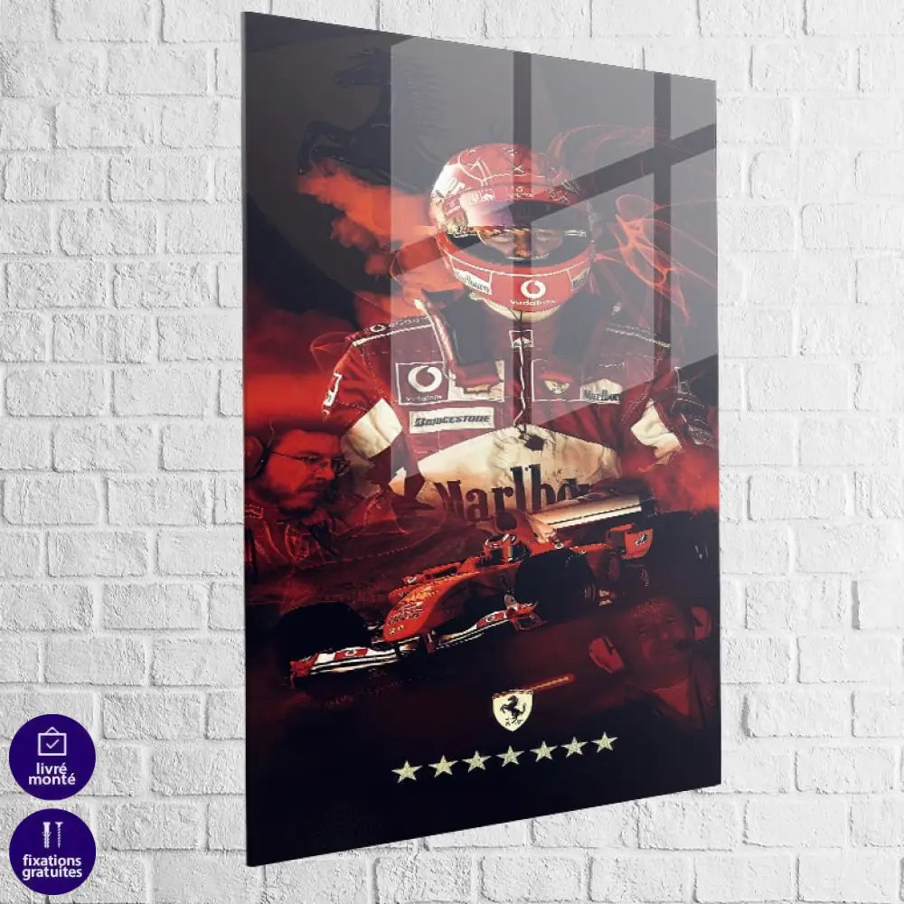 Tableau Ferrari et Schumacher Symbiose de Vitesse