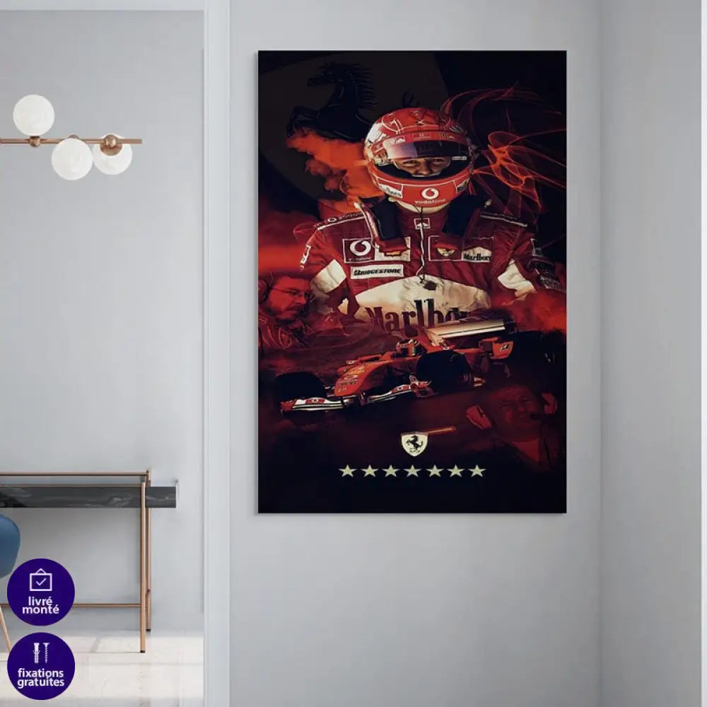 Tableau Ferrari et Schumacher Symbiose de Vitesse 2