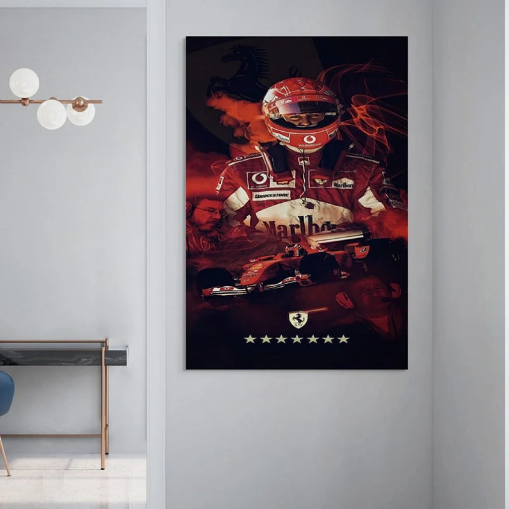 Tableau Ferrari et Schumacher Symbiose de Vitesse 2