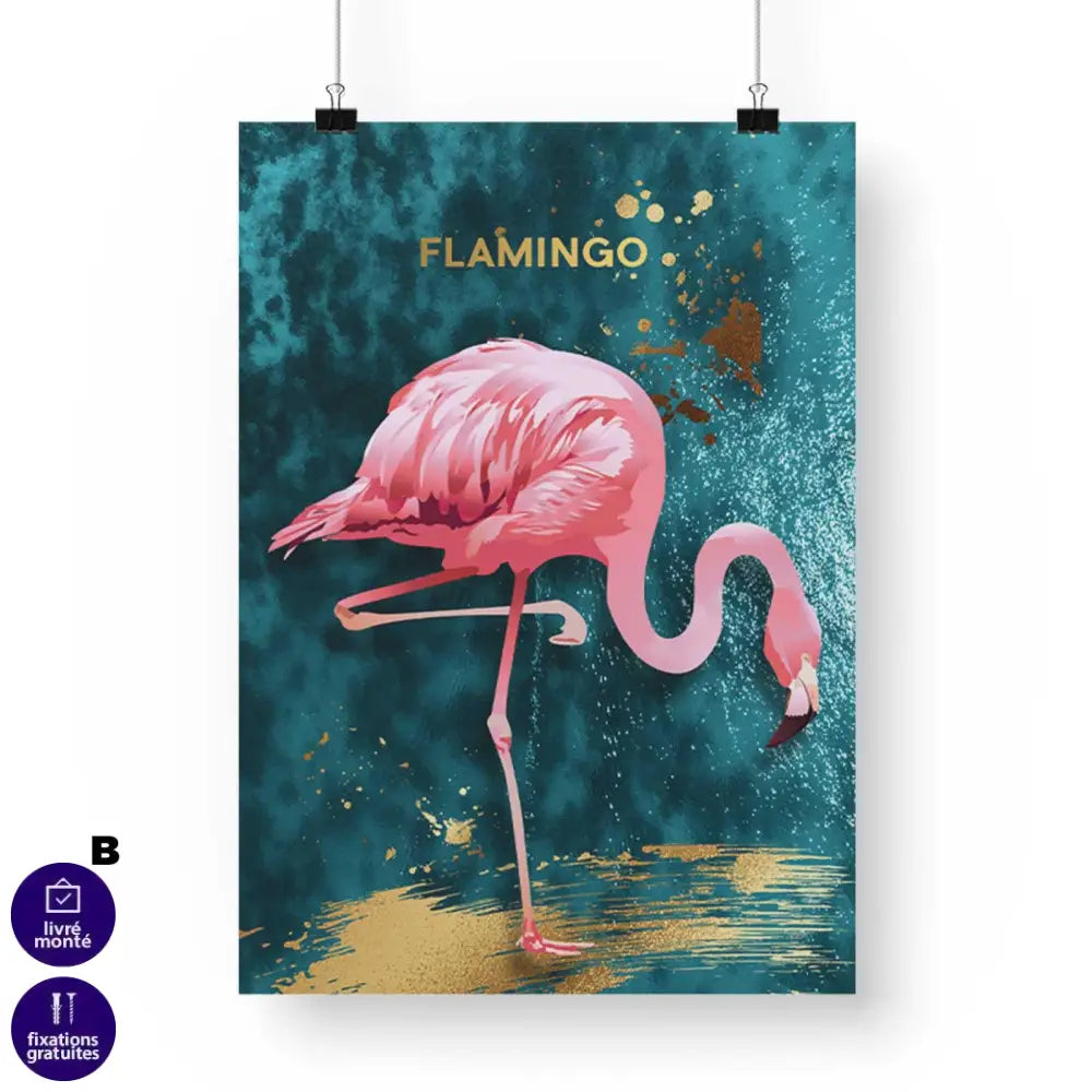 Tableau Flamant Rose Ensemble 3 Pièces - Montableaudeco