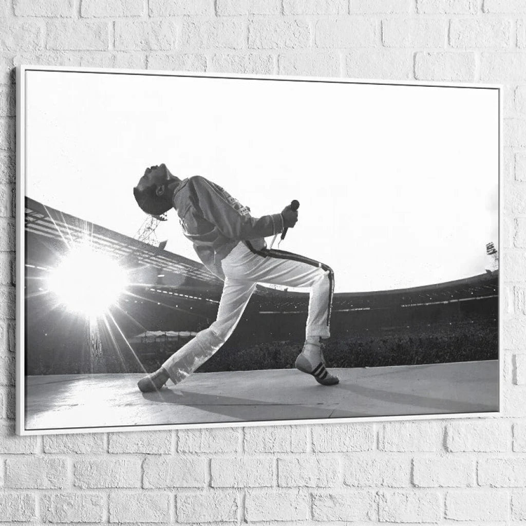 Tableau Freddie Mercury Wembley 40x60cm / Cadre blanc Tableau Abstrait