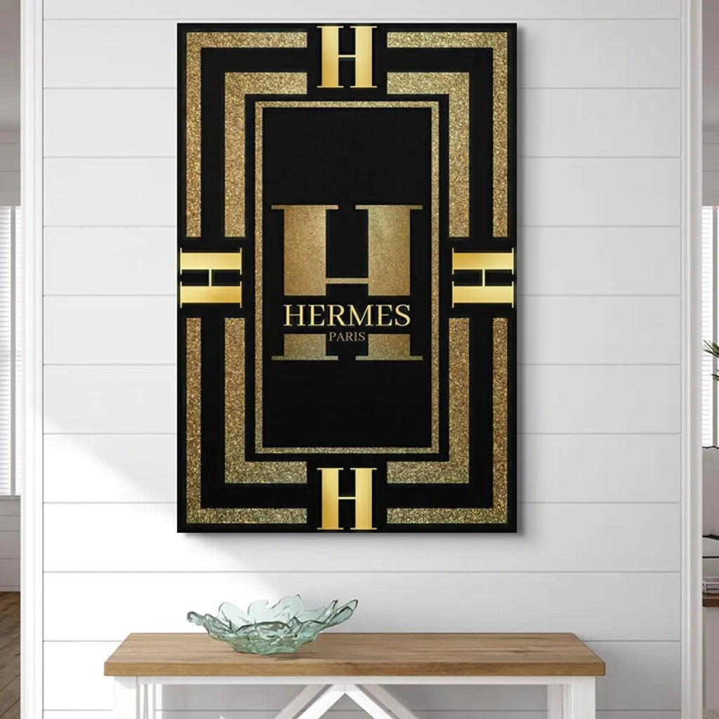 Tableau Hermès Rouge et Or 40x60cm / Affiche sans cadre / Hermès Or Tableau Luxe