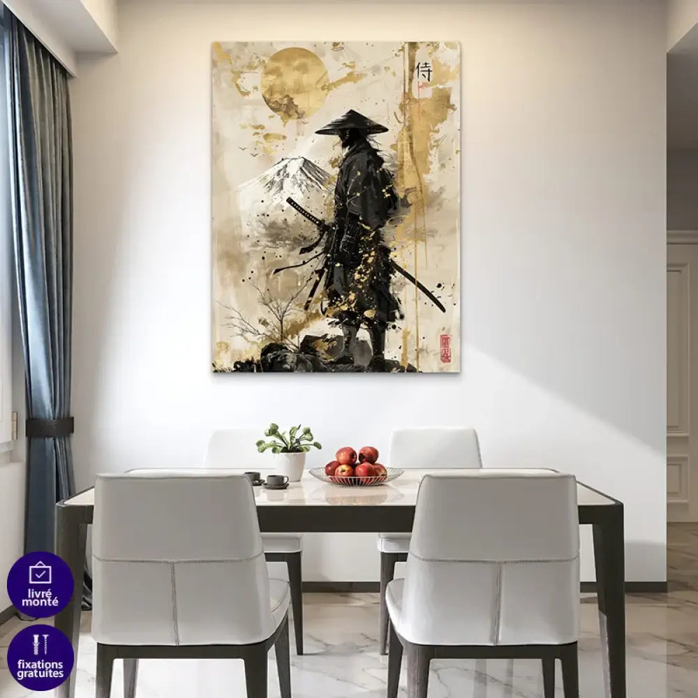 Affiche murale style japonais – le Dernier Samouraï et le mont Fuji