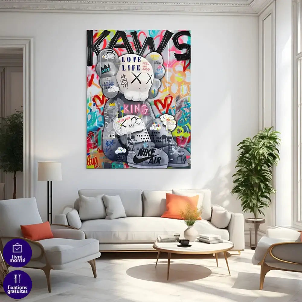 portrait stylisé gris contrasté sur mur street pop