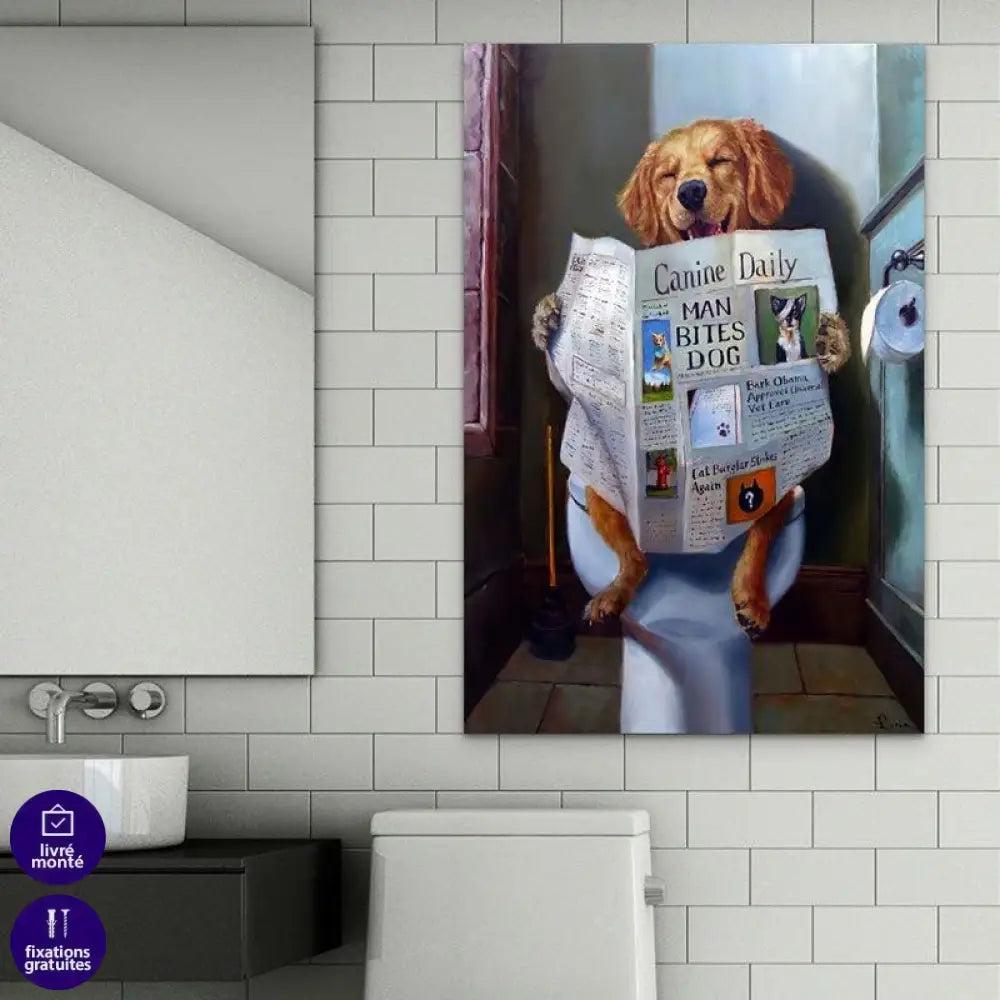 Tableau Les Chiens à la Toilette - Montableaudeco