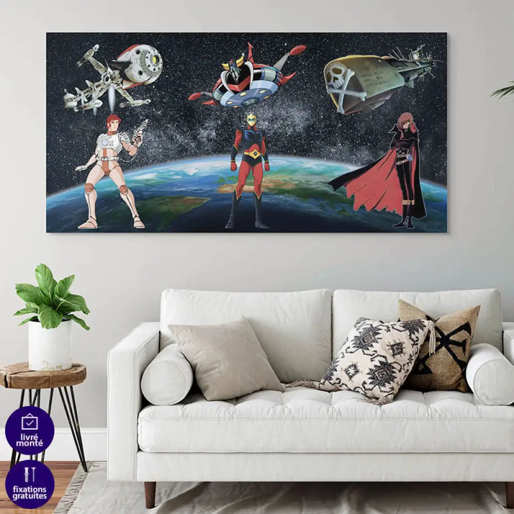 Tableau Les Super Héros 120x60cm 1 Pièce / Toile tendue sur châssis Tableau Animation