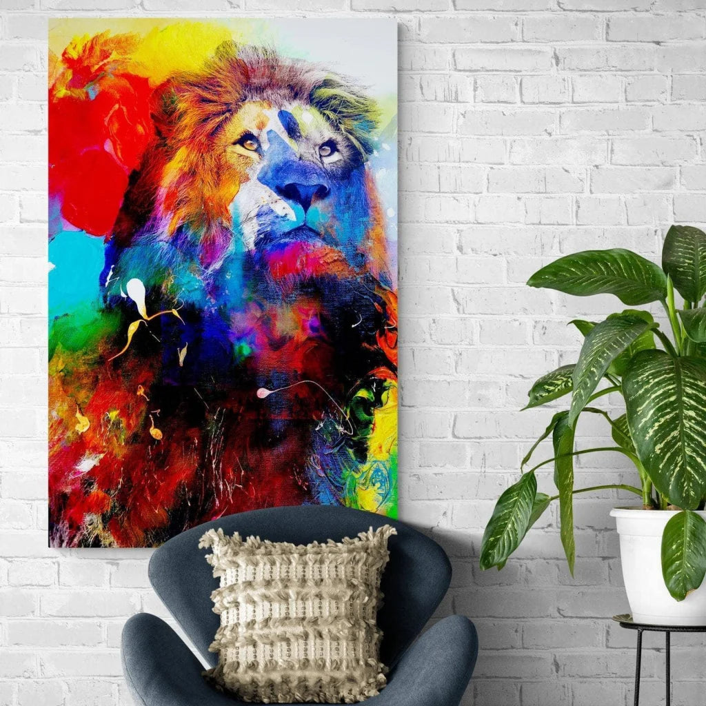 Tableau Lion Coloré - Montableaudeco