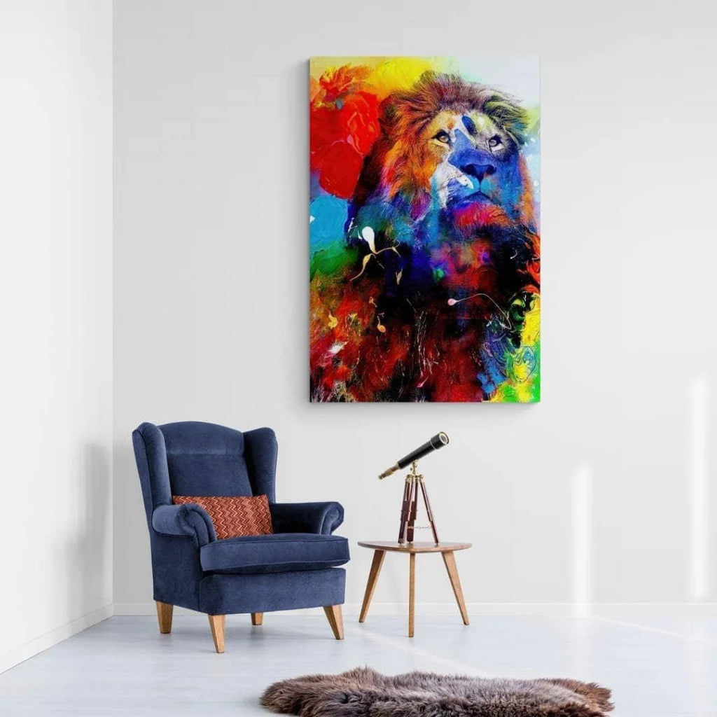 Tableau Lion Coloré - Montableaudeco