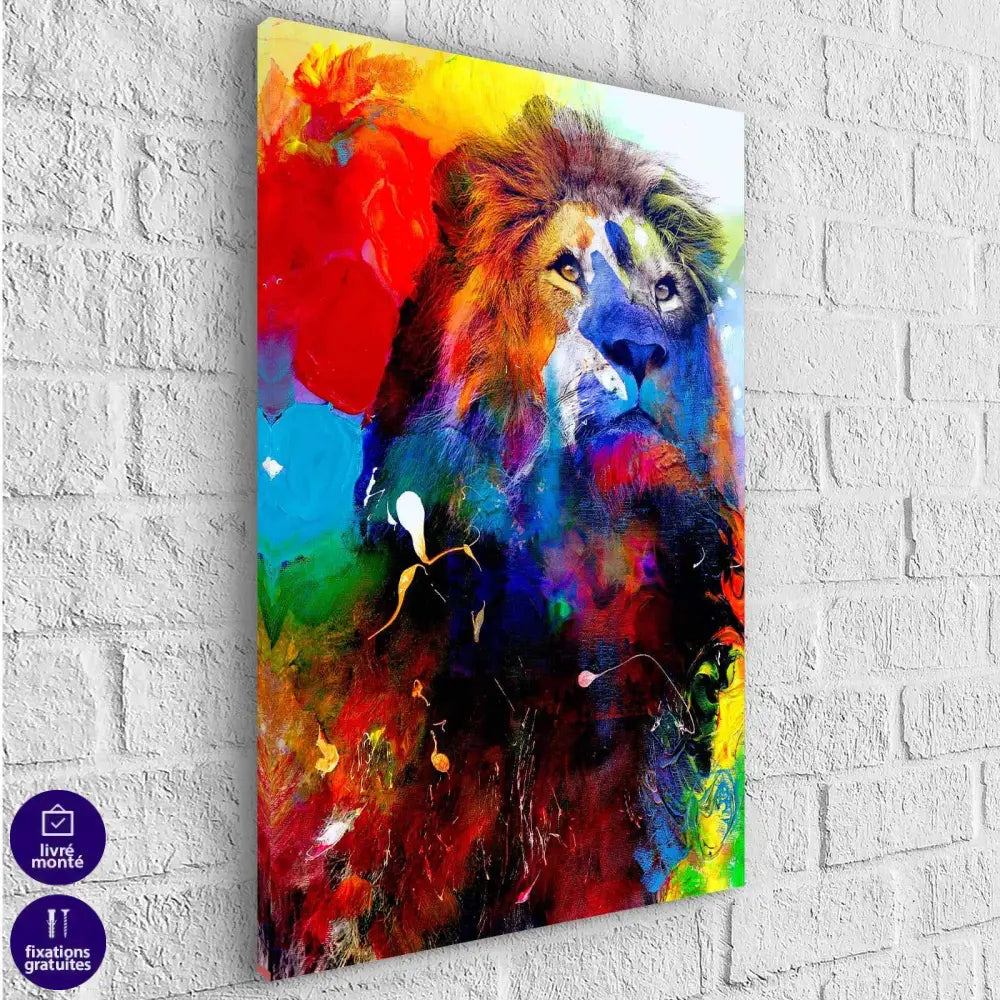 Tableau Lion Coloré - Montableaudeco