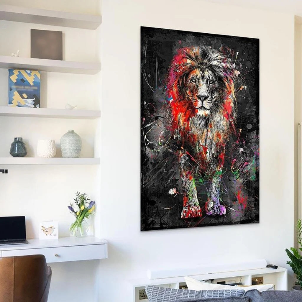 Tableau Lion Coloré Grafitti - Montableaudeco