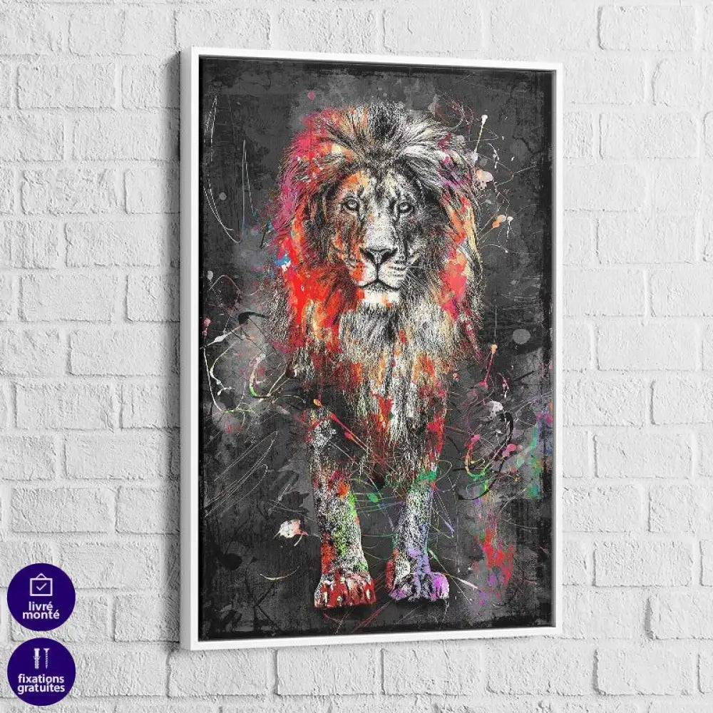 Tableau Lion Coloré Grafitti - Montableaudeco