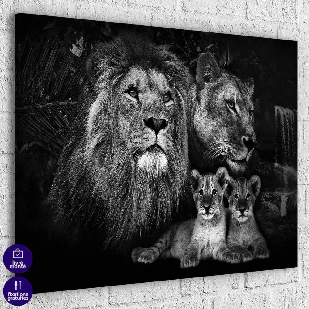 Tableau Lion En Famille - Montableaudeco