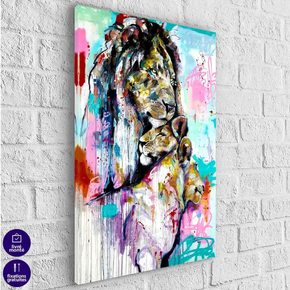 Tableau Lion et Lionne Moderne - Montableaudeco