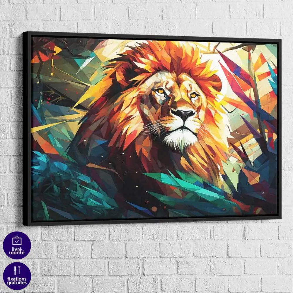 Tableau Lion Géométrique - Montableaudeco