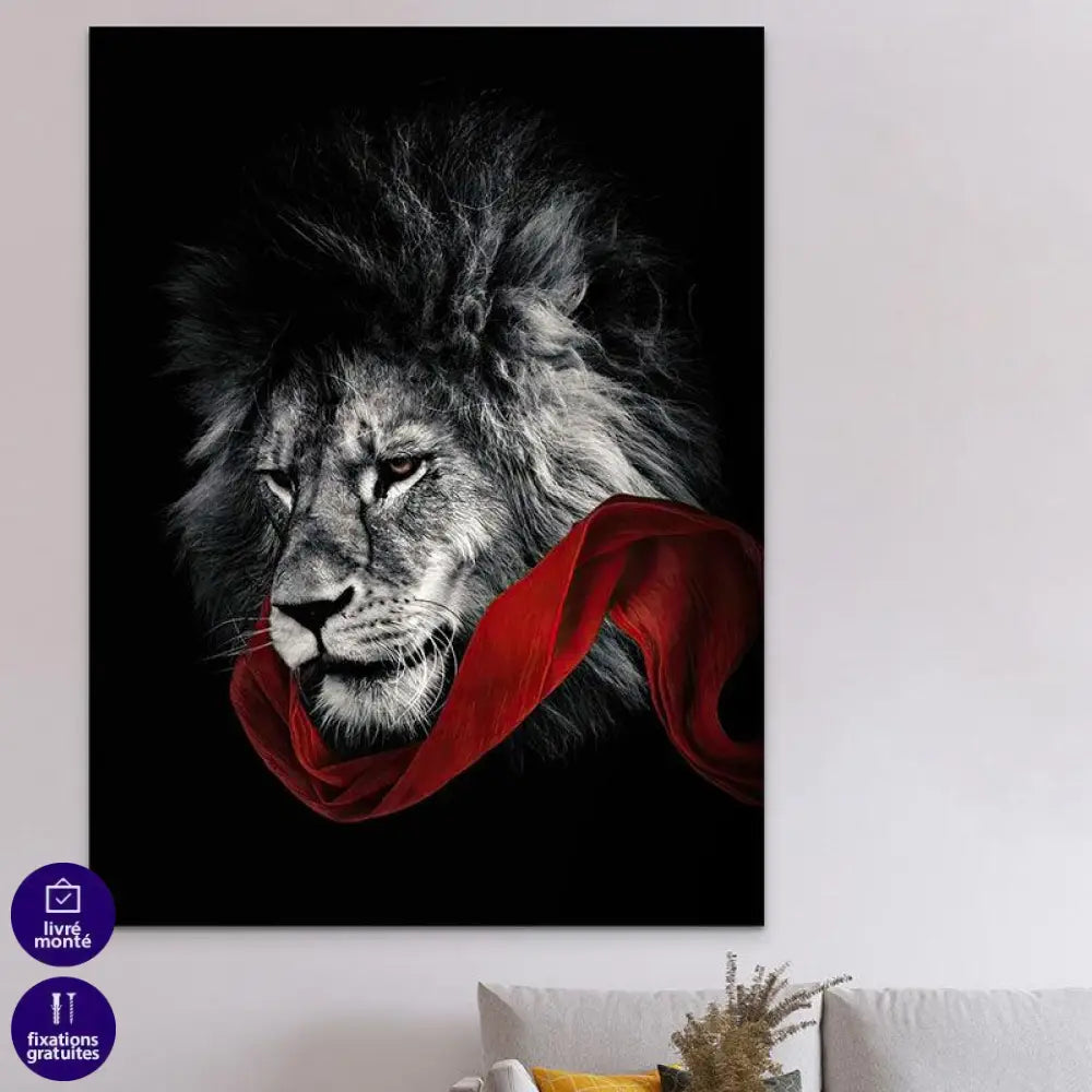 Tableau Lion noir et Blanc - Montableaudeco
