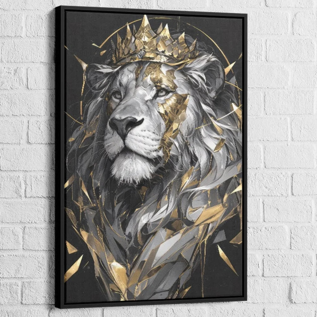 Tableau Lion Suprême 40x60cm / Cadre Noir Tableau lion