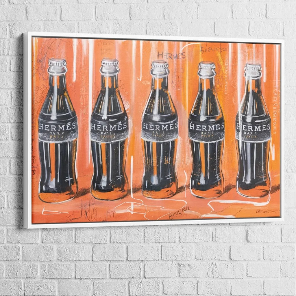 Tableau Luxe Hermès Cola 40x60cm / Cadre Blanc Tableau Luxe