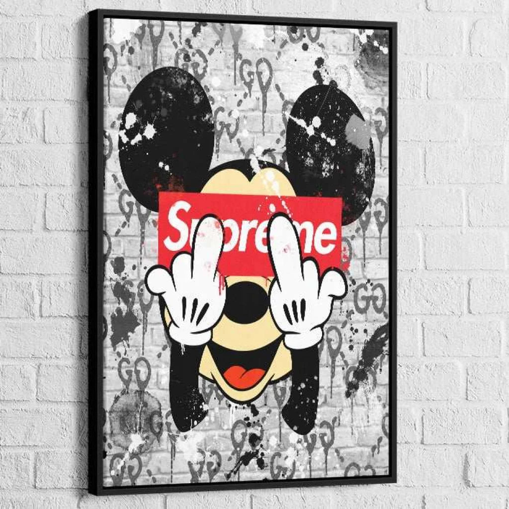 Tableau Luxe Mickey Supreme 40x60cm / Cadre Noir Tableau Luxe