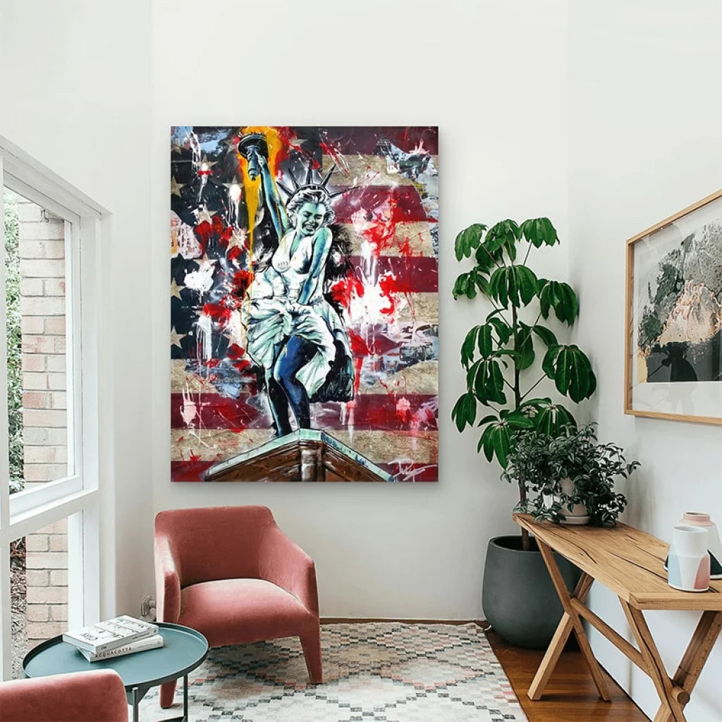 Tableau Marilyn Monroe American Dream style street art pour décoration murale moderne