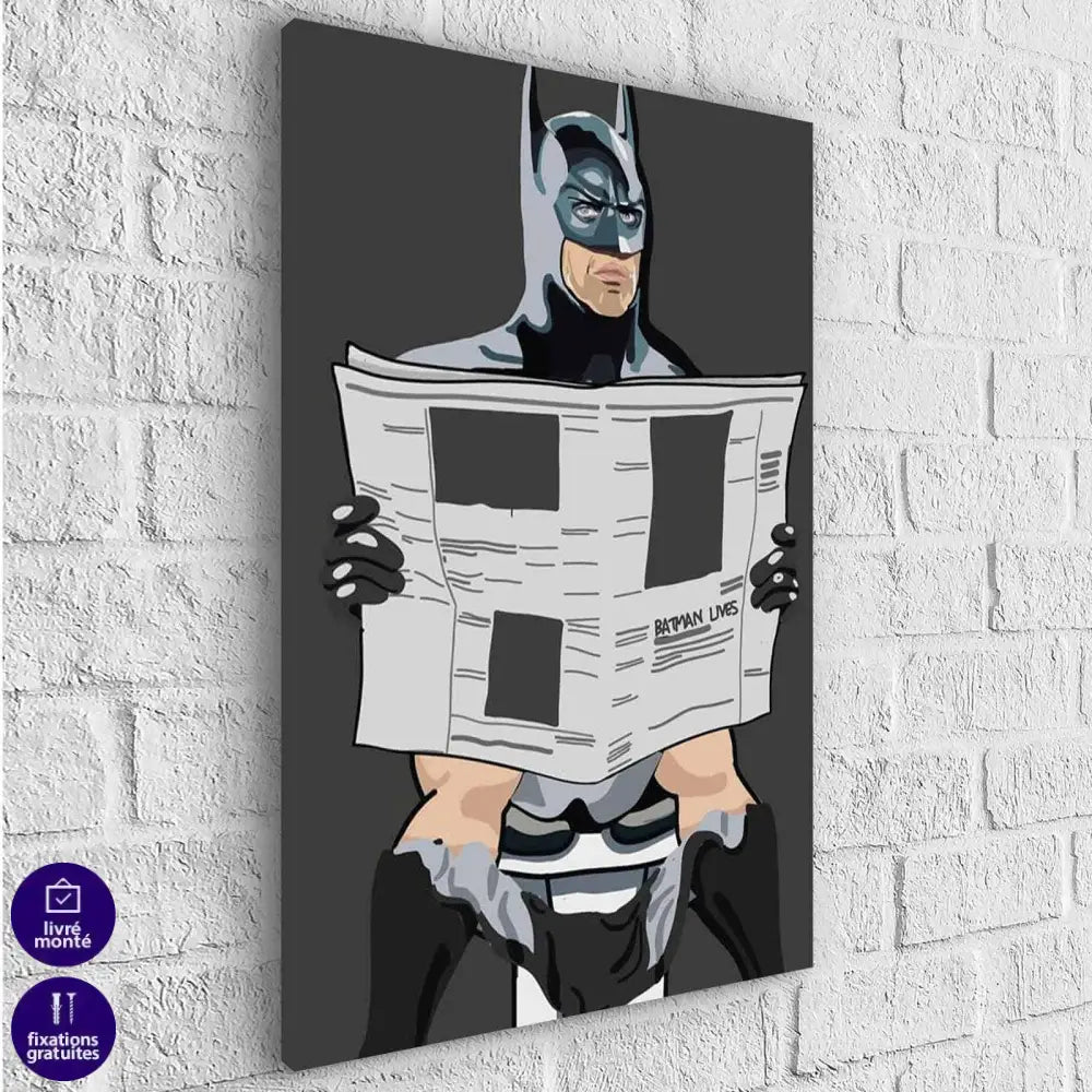 Tableau Marvel Dc Comics Les Héros aux Toilettes - Montableaudeco
