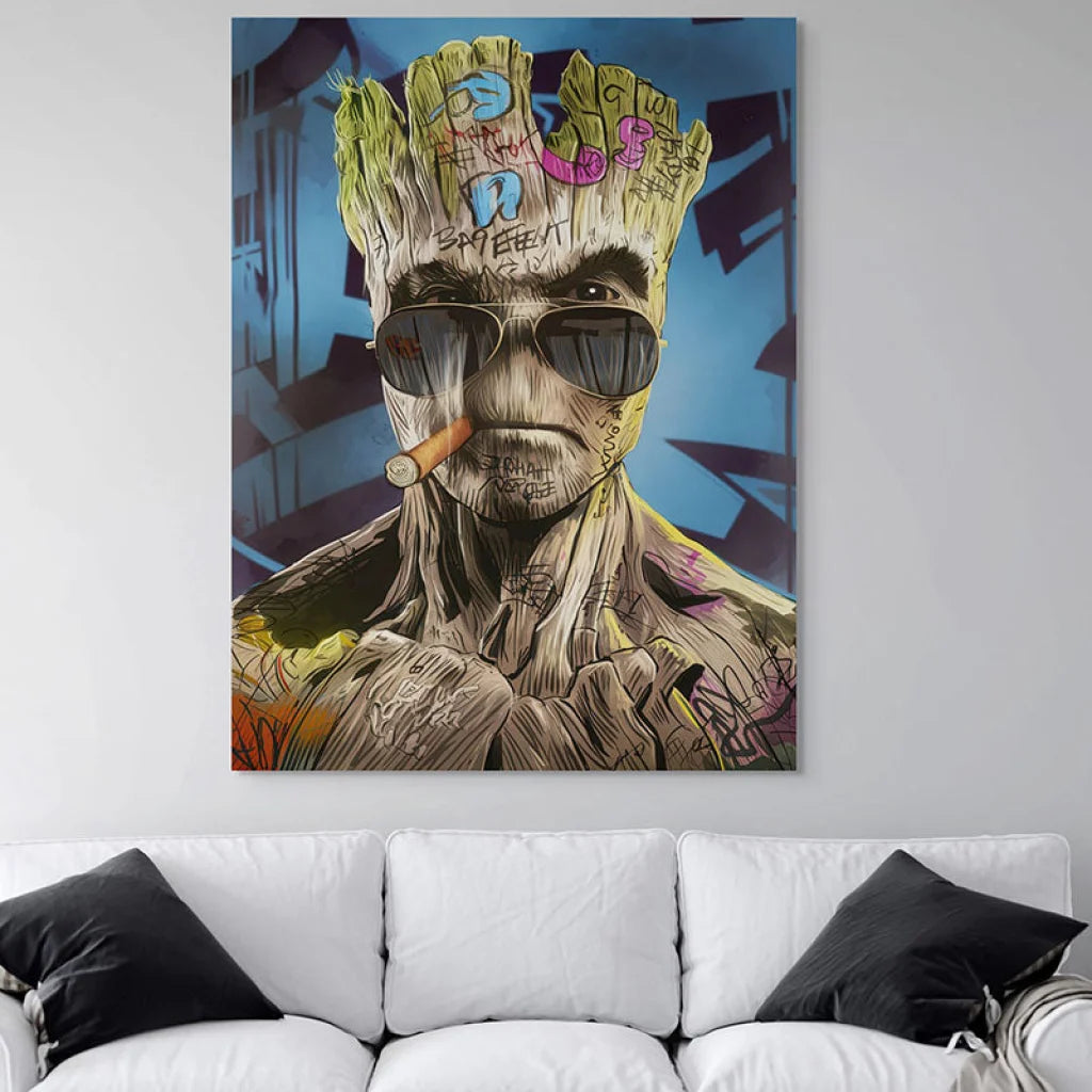 Tableau Marvel Groot 40x60cm / Toile tendue sur châssis Tableau Marvel