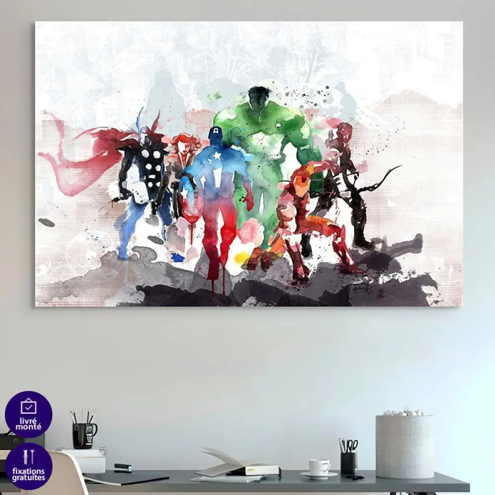Tableau Marvel L’aquarelle 40x60cm / Affiche sans cadre Tableau Marvel