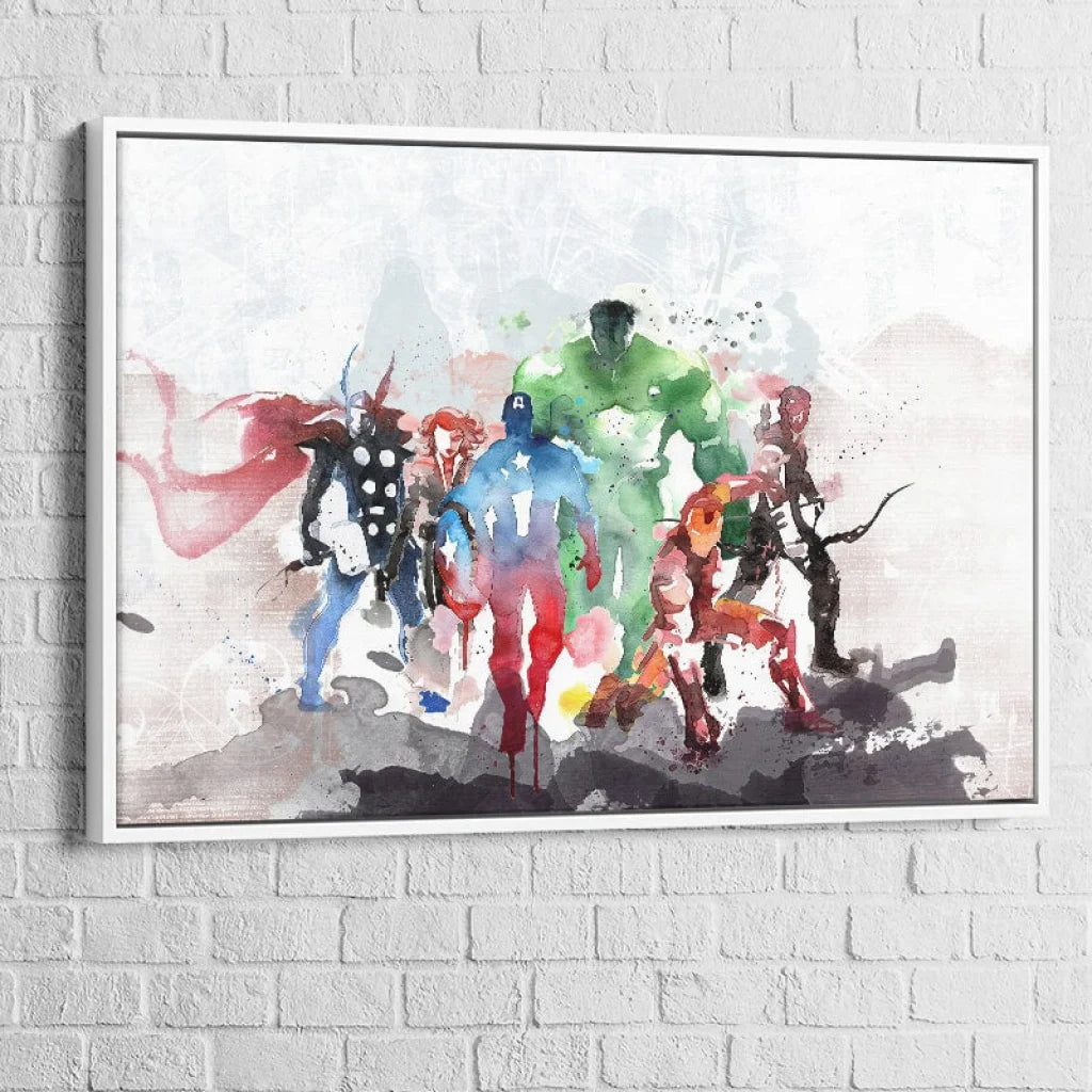 Tableau Marvel L’aquarelle 40x60cm / Cadre Blanc Tableau Marvel