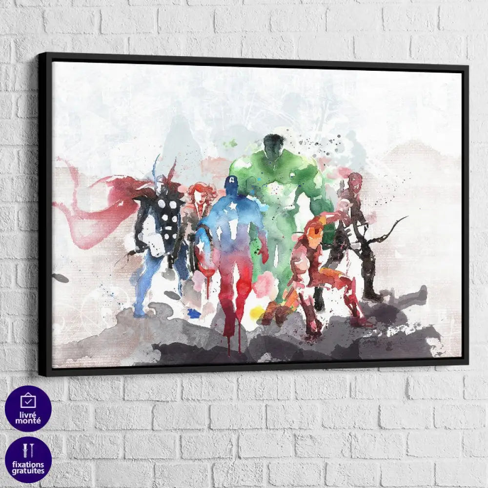 Tableau Marvel L’aquarelle 40x60cm / Cadre Noir Tableau Marvel