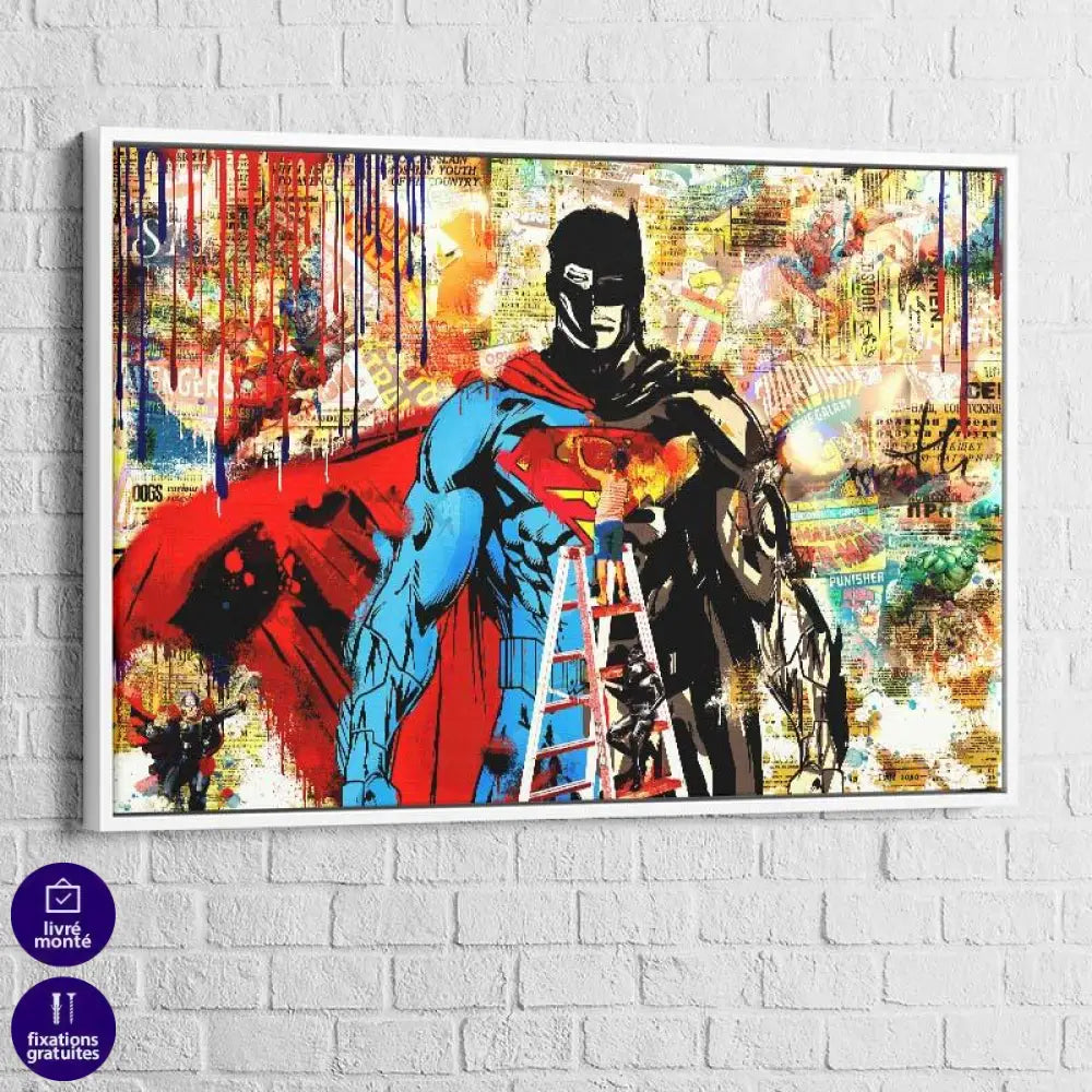 Tableau Marvel Superman Batman Héros - Montableaudeco