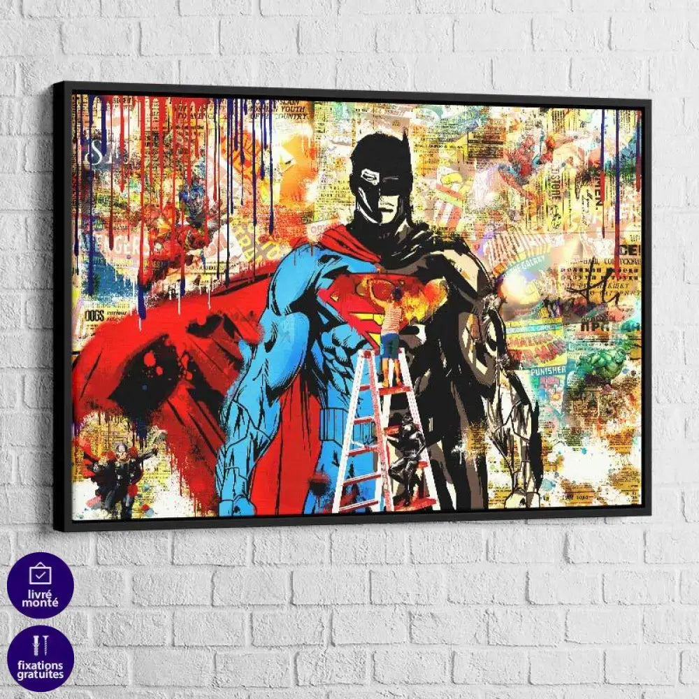 Tableau Marvel Superman Batman Héros - Montableaudeco