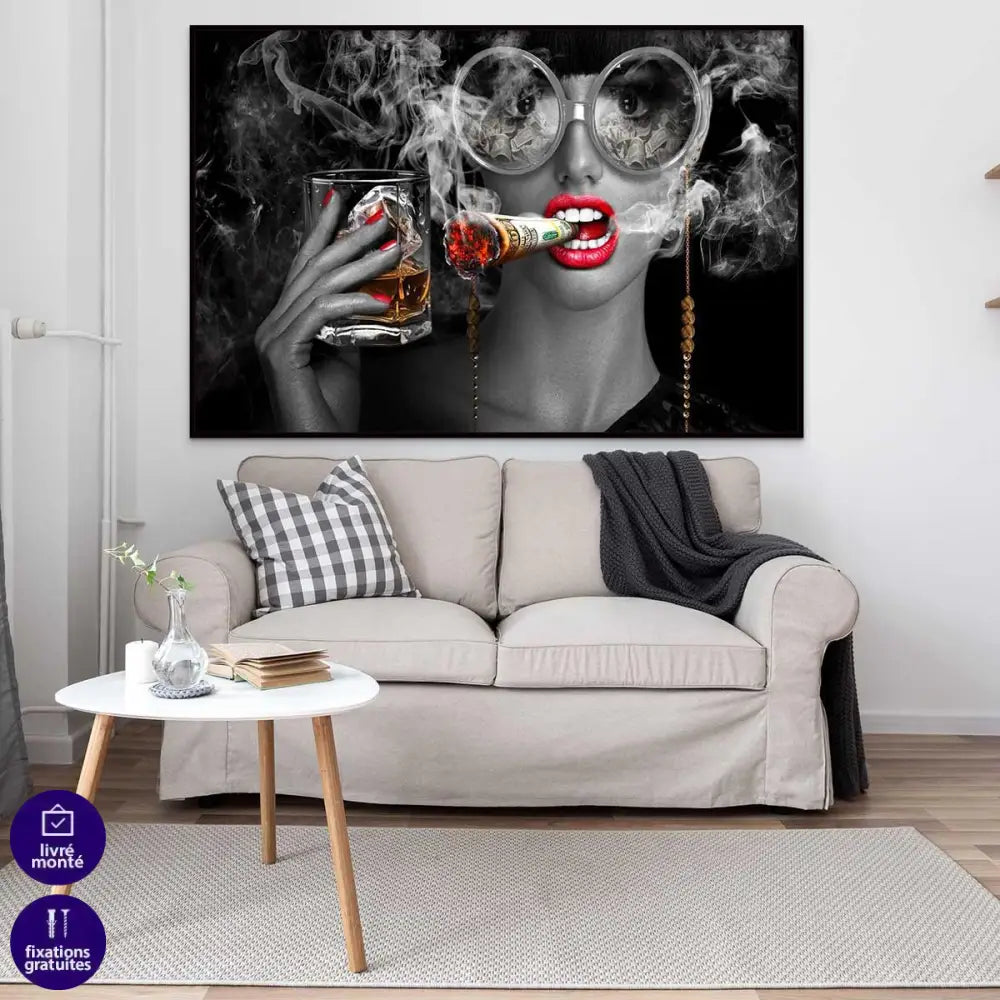 Tableau Mode Miss Drink and Smoke - Montableaudeco