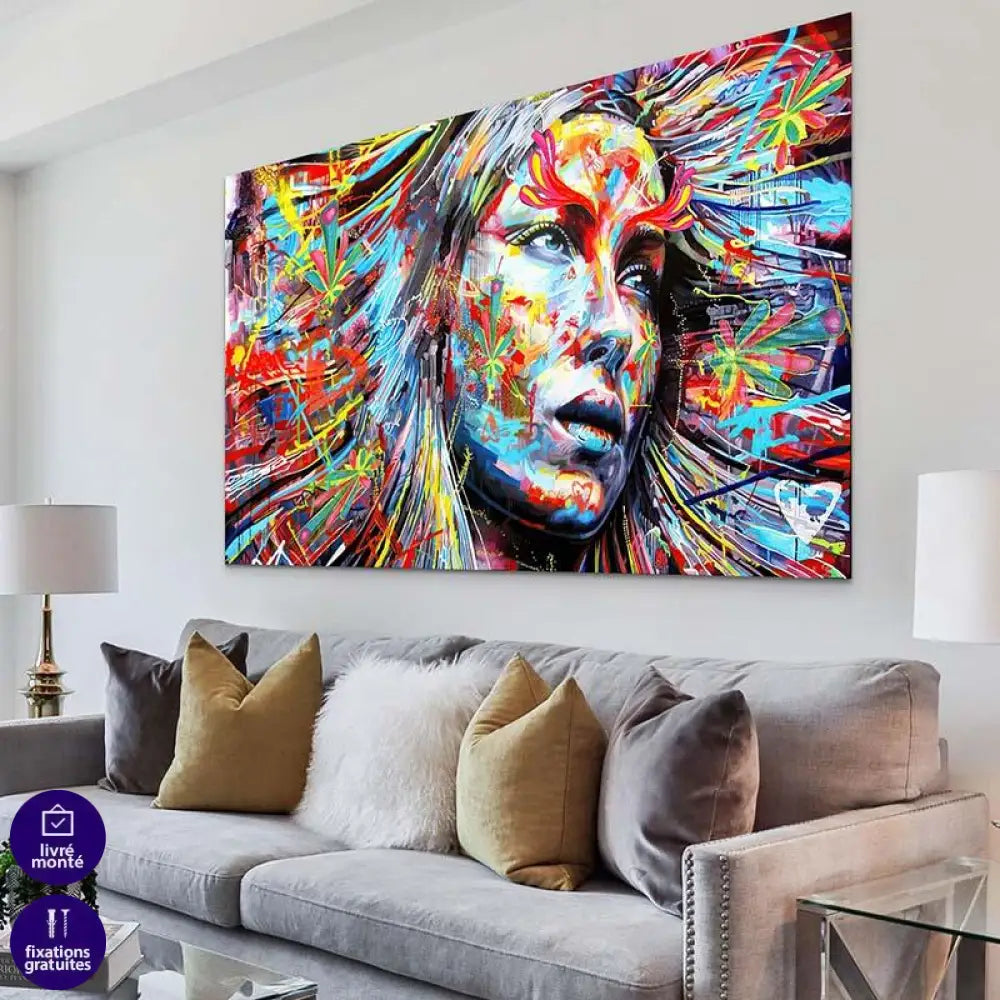 Tableau Moderne Femme Graf Coloré - Montableaudeco