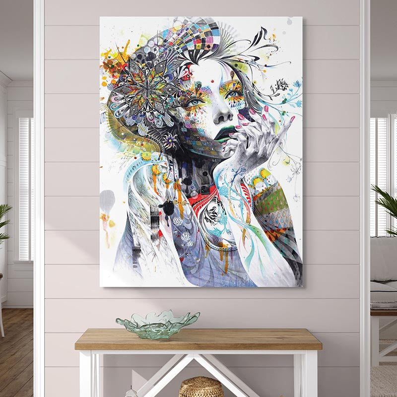 Tableau Moderne Femme Fleurs