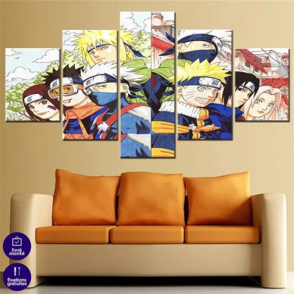 Tableau Naruto 5 Parties Génération Ninja - Montableaudeco