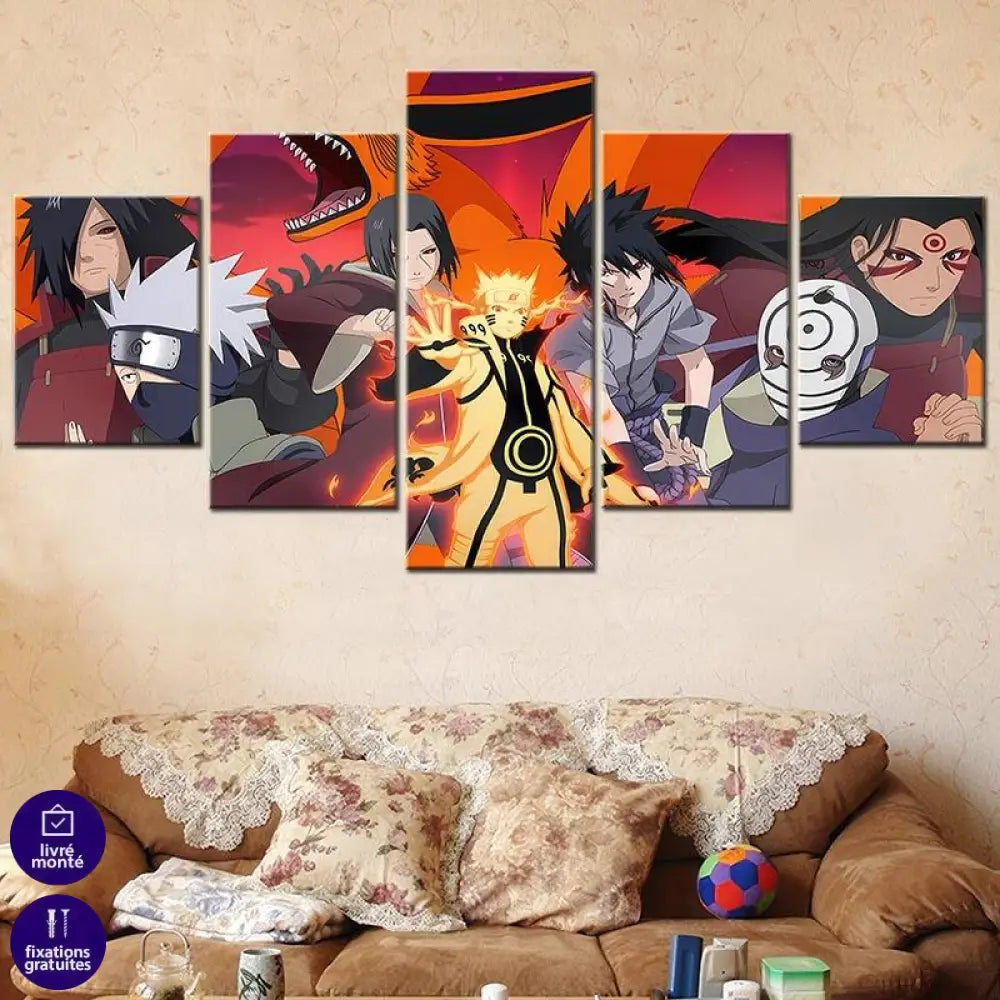 Tableau Naruto 5 Parties Héritage du Sensei - Montableaudeco