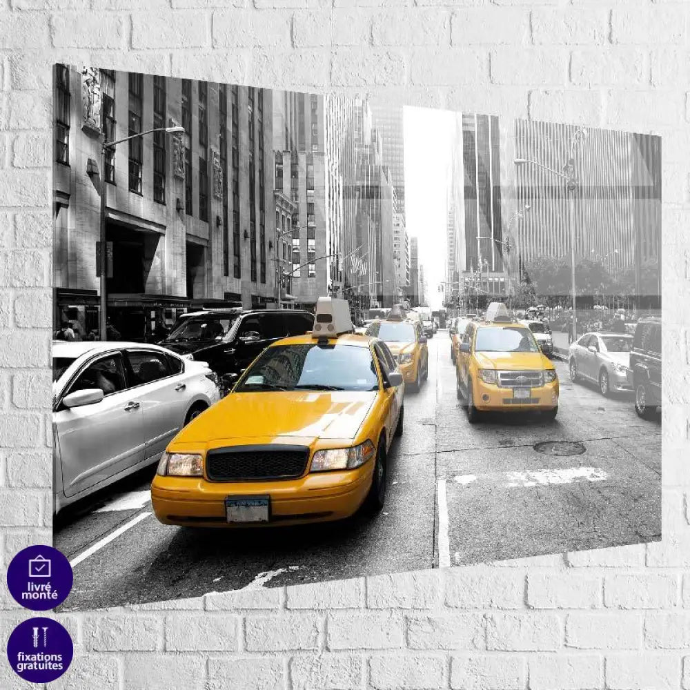 Tableau New York Noir et Blanc Taxi - Montableaudeco