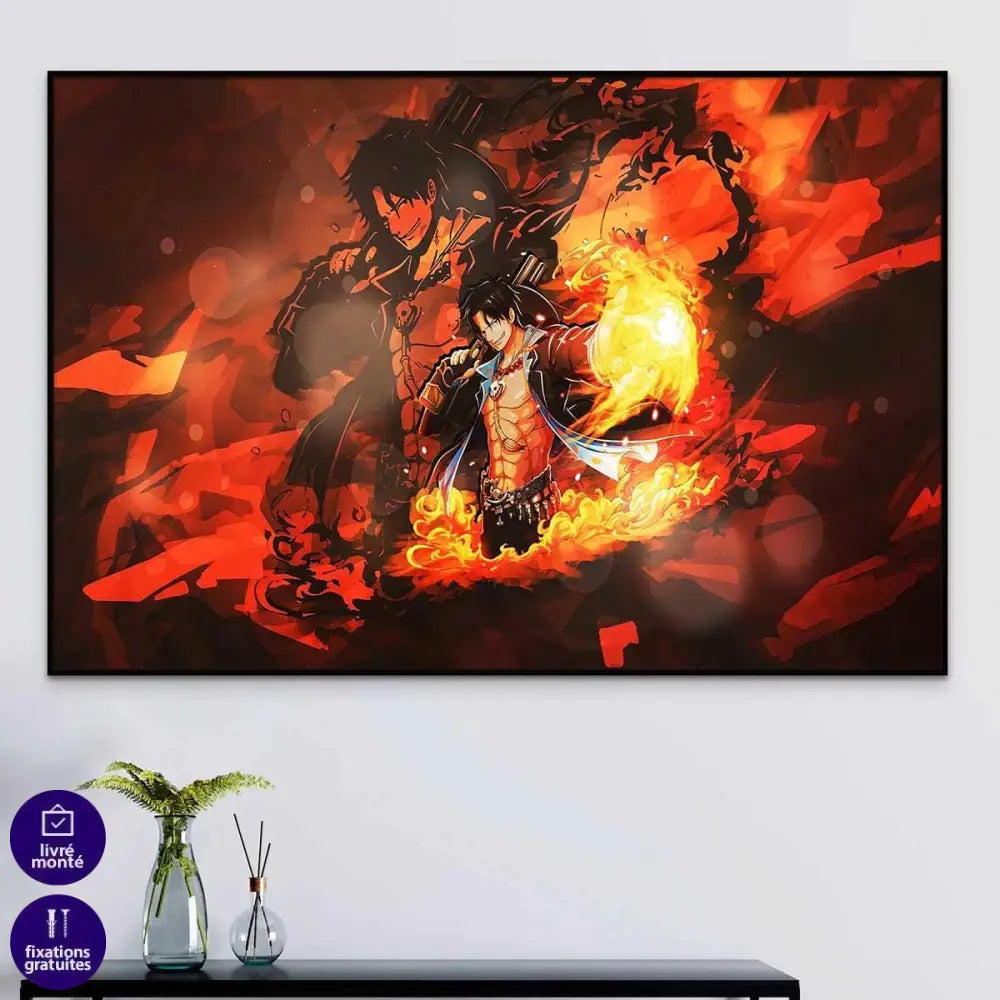 Tableau One Piece Portgas Fire - Montableaudeco