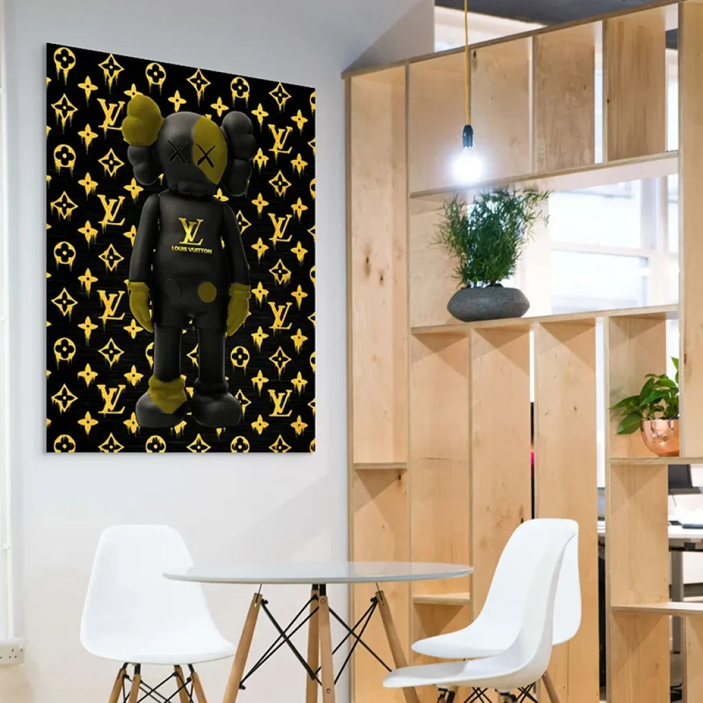 tableau déco ours noir or design