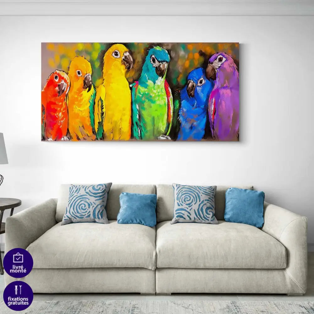 Tableau Perroquets Coloré - Montableaudeco