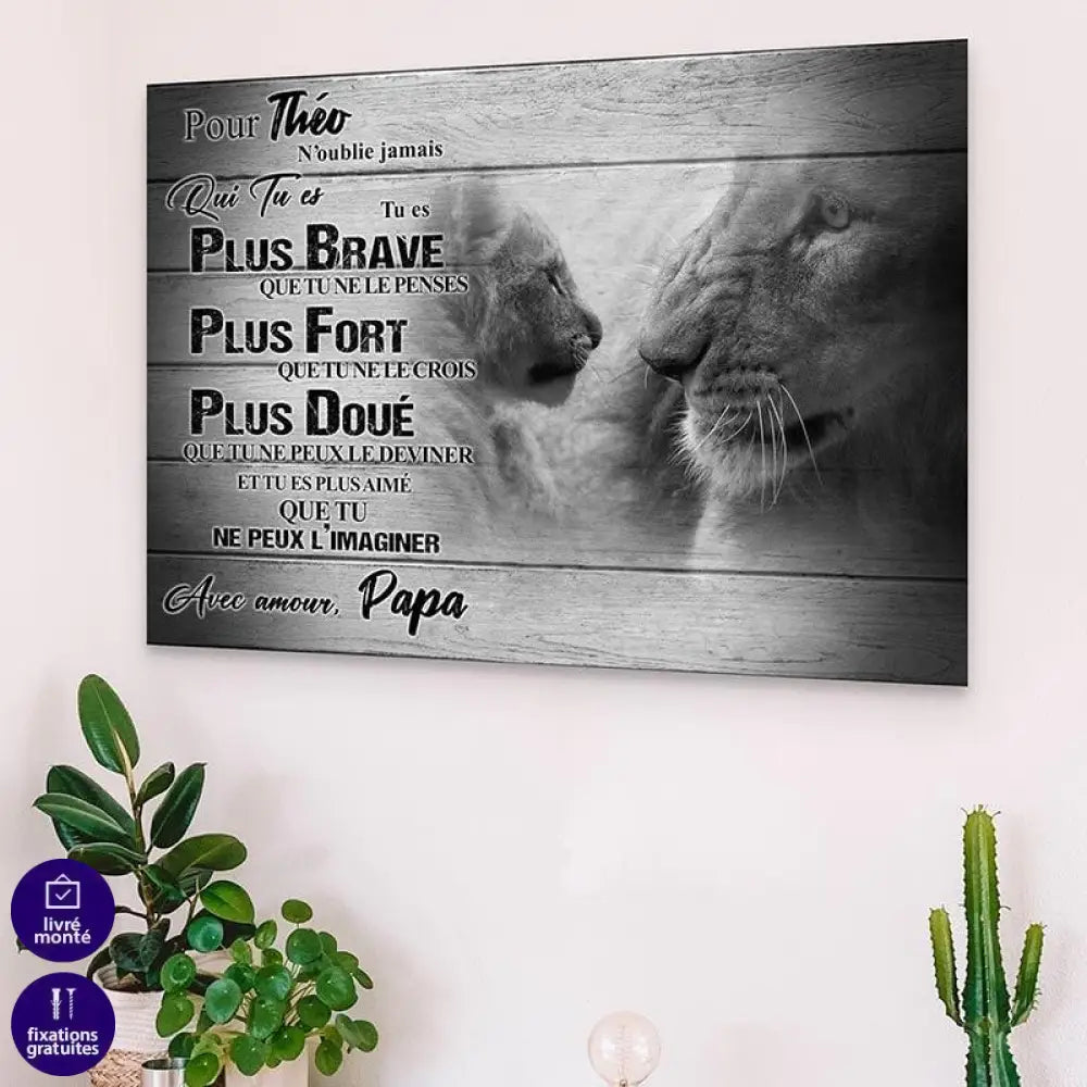 Tableau Personnalisé Message Lion - Montableaudeco
