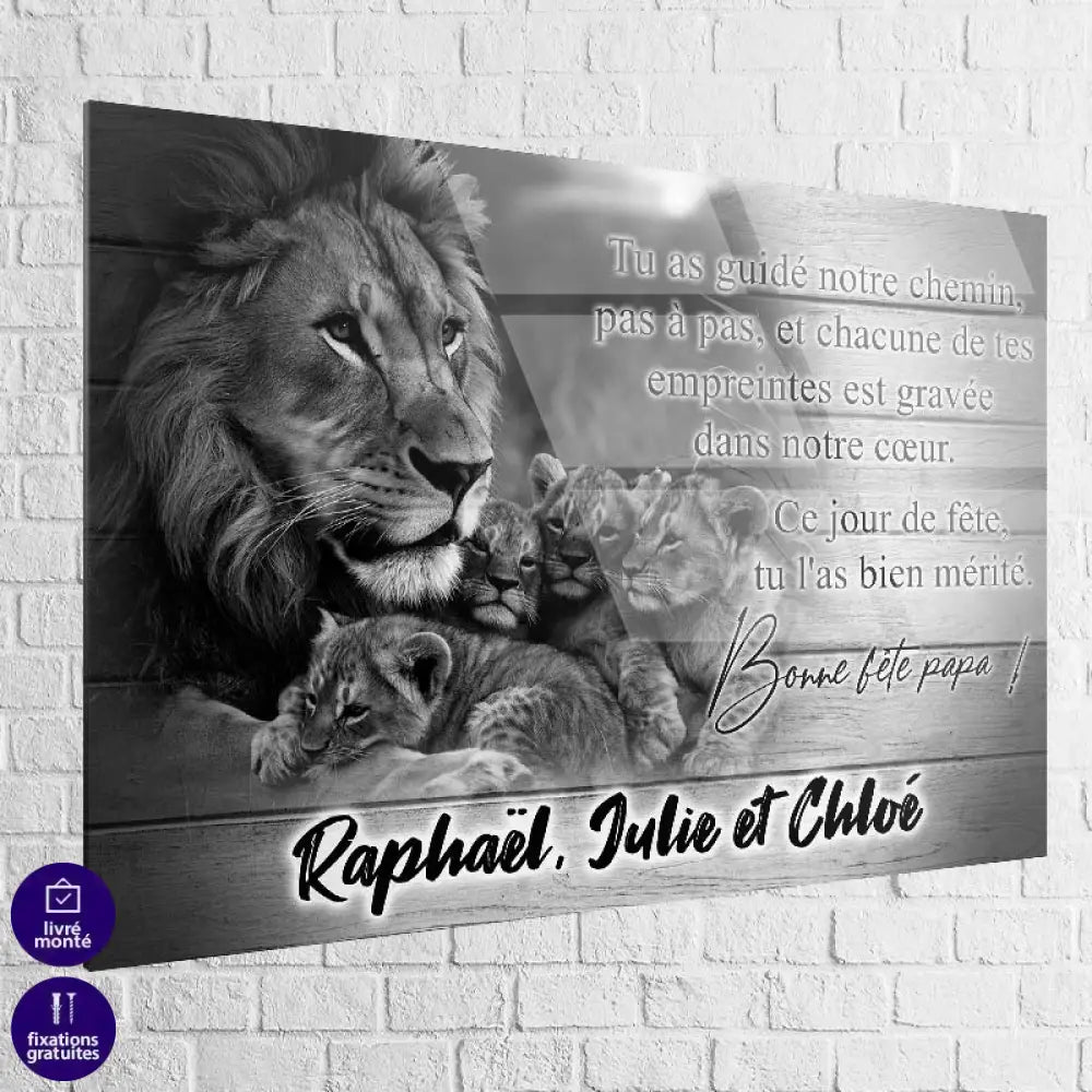 Tableau Personnalisé Papa 40x60cm / Plexiglas Toile Imprimée