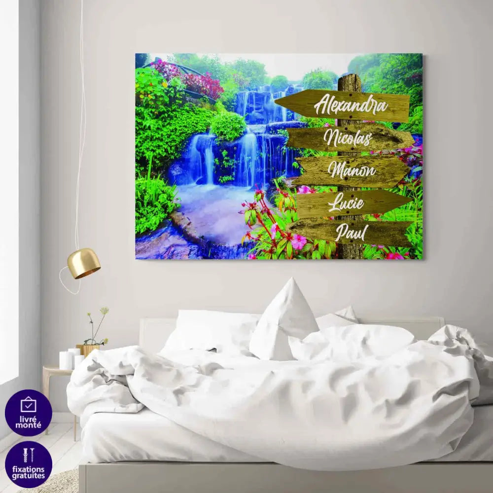 Tableau Personnalisé Prénoms Cascade de Rêve - Montableaudeco