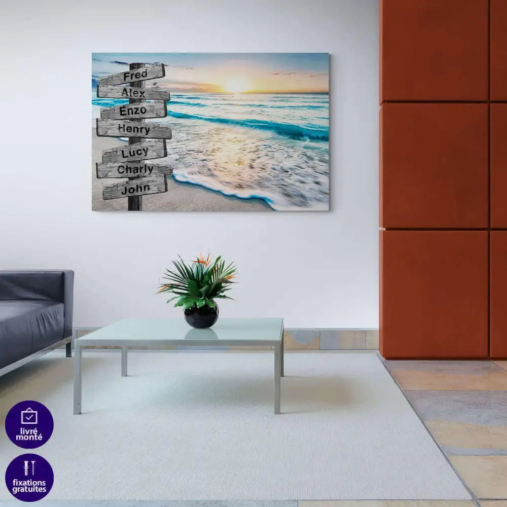 Tableau Personnalisé Prénoms La Mer - Montableaudeco