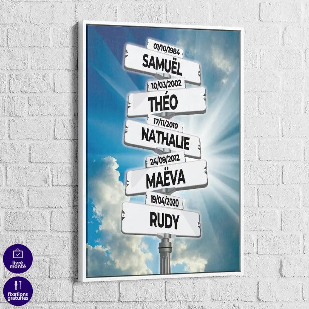 Tableau Personnalisé Prénoms Nuage - Montableaudeco