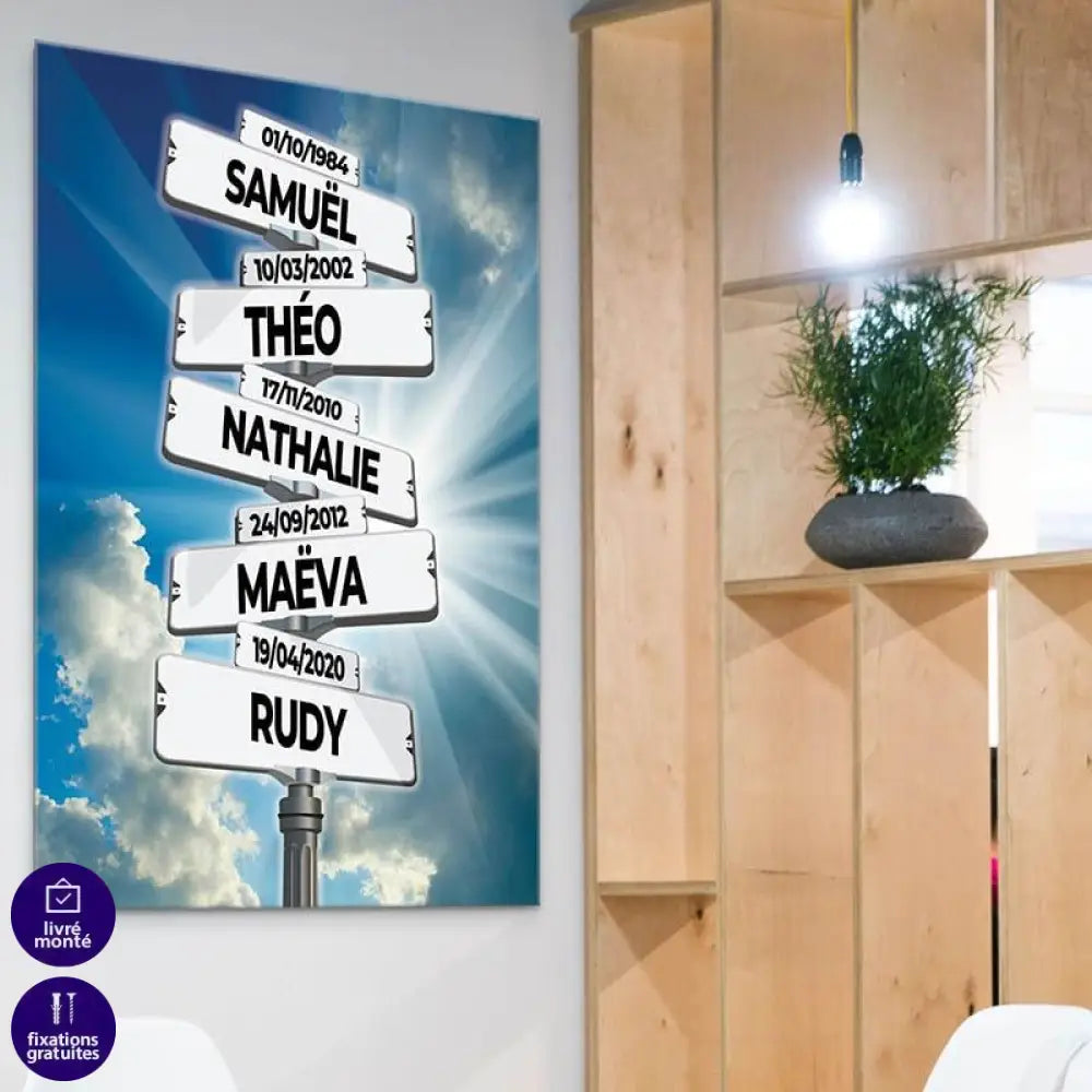 Tableau Personnalisé Prénoms Nuage - Montableaudeco