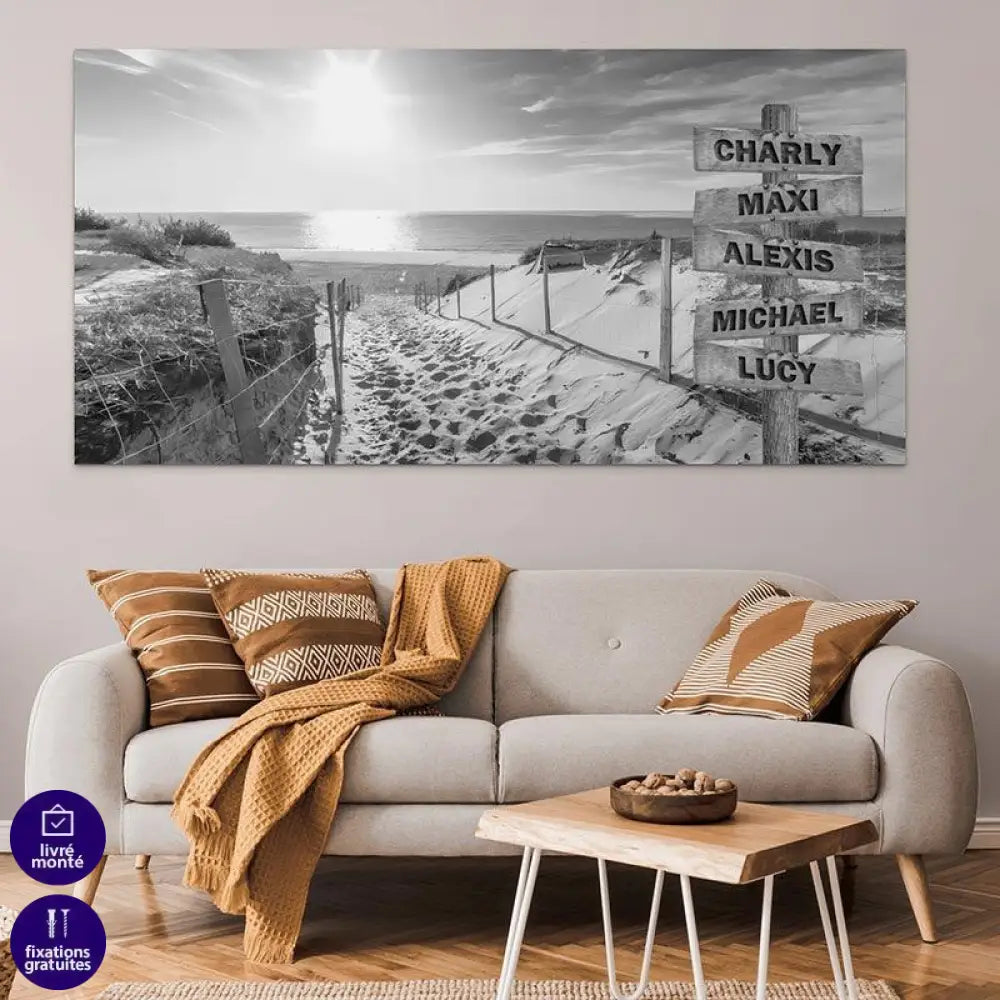 Tableau Personnalisé Prénoms Panoramique - Montableaudeco