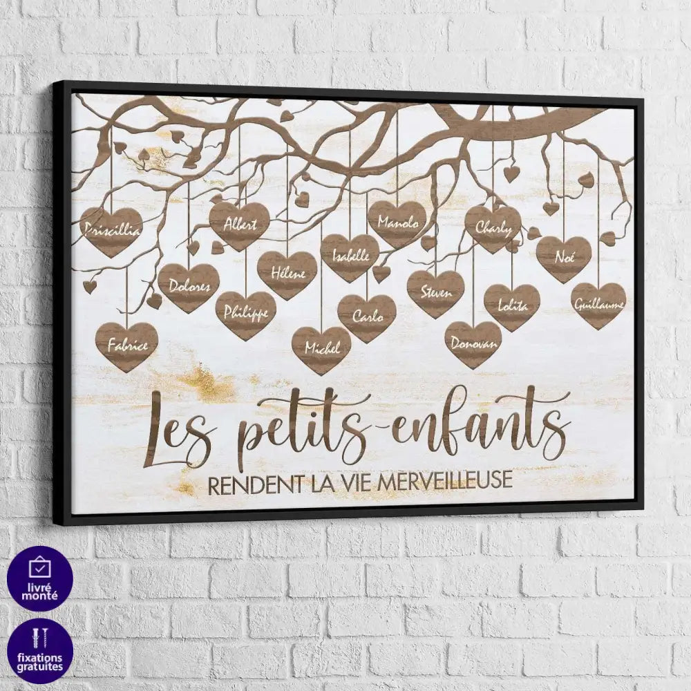 Tableau Personnalisé Prénoms Petits Enfants - Montableaudeco